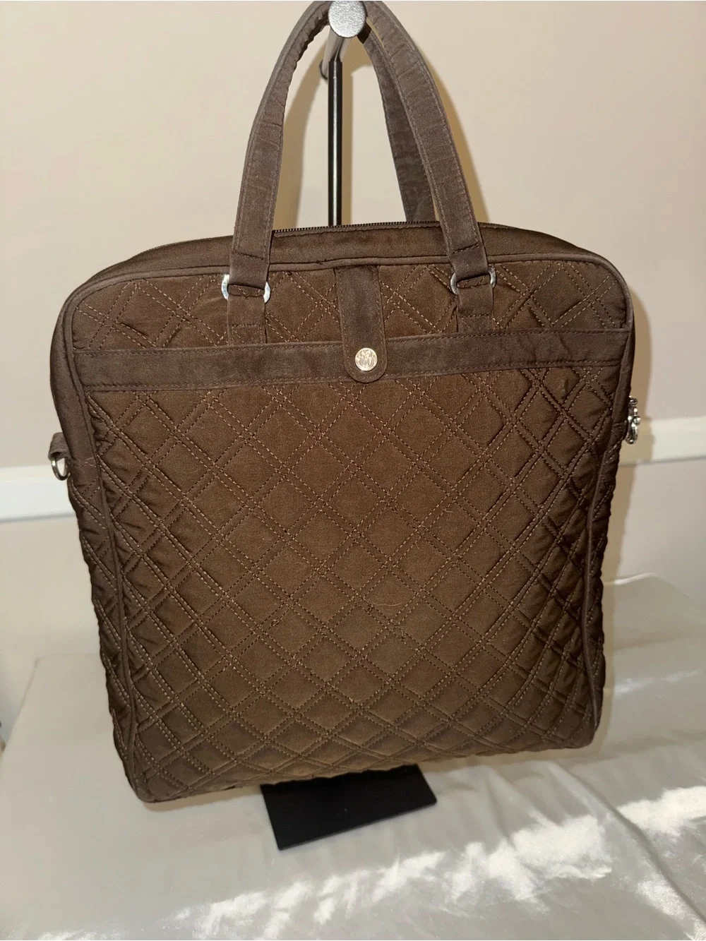 Vera Bradley Brown Quilted Laptop Bag